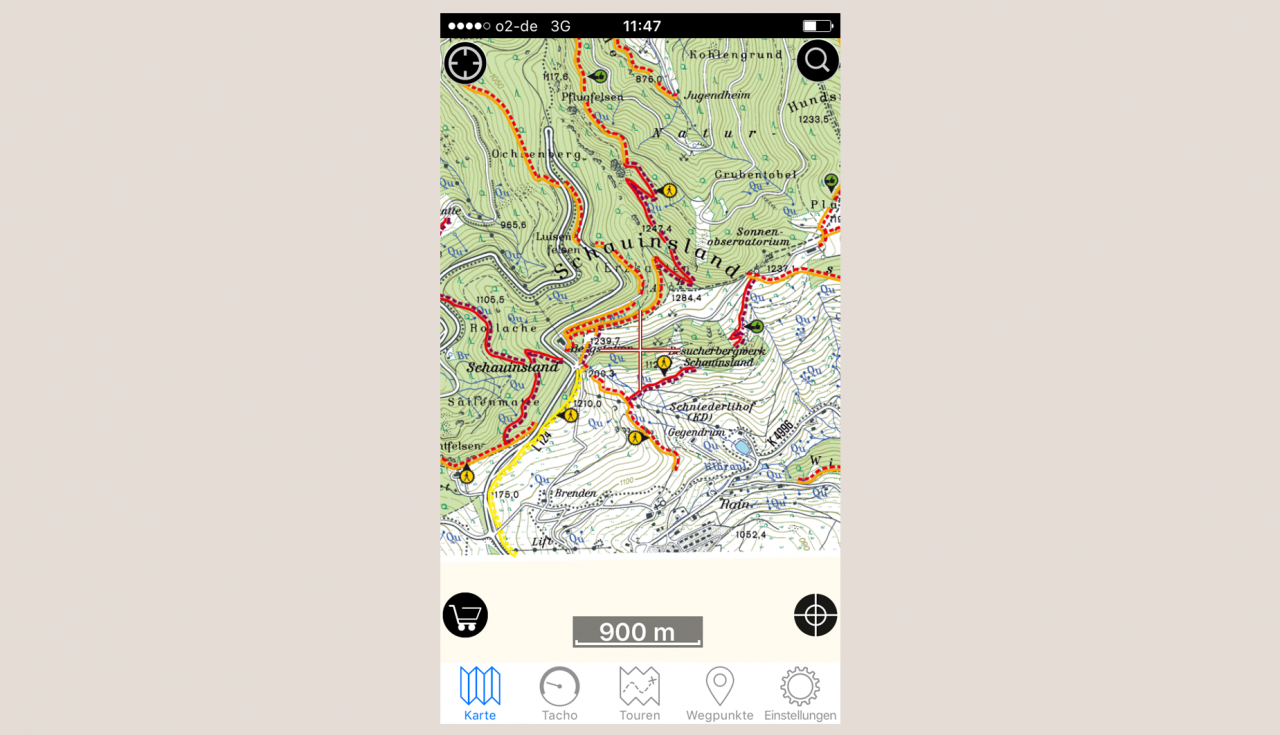 Fahrrad Navi App Test Komoot Scout Supertrail Map